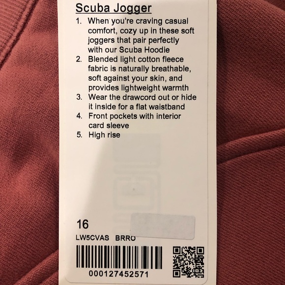 “Brier Rose” colored lululemon scuba high rise jogger 28 inch - Picture 2 of 4